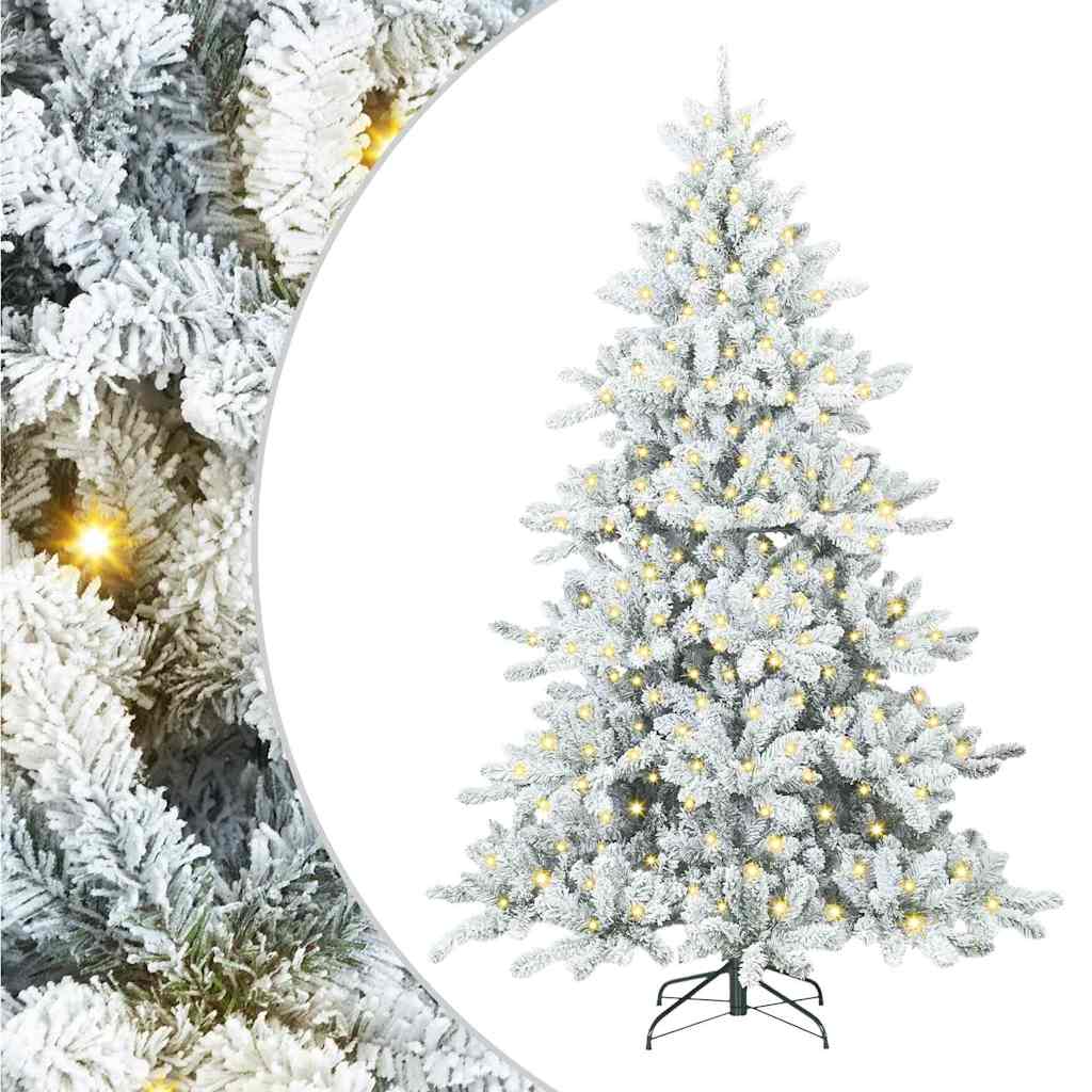 Künstlicher klappbarer Weihnachtsbaum Weiß 210 cm PVC und Stahl