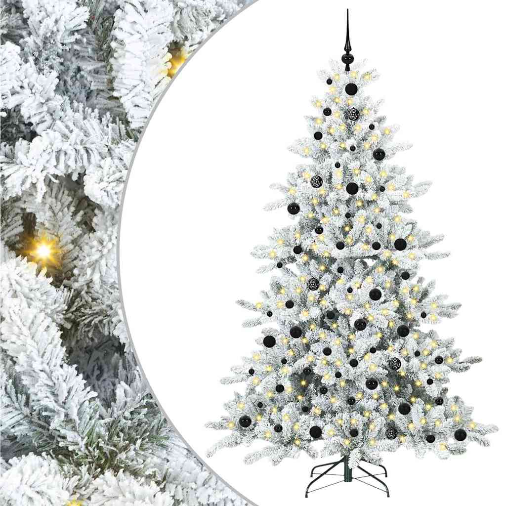 Künstlicher klappbarer Weihnachtsbaum Weiß 210 cm PVC und Stahl