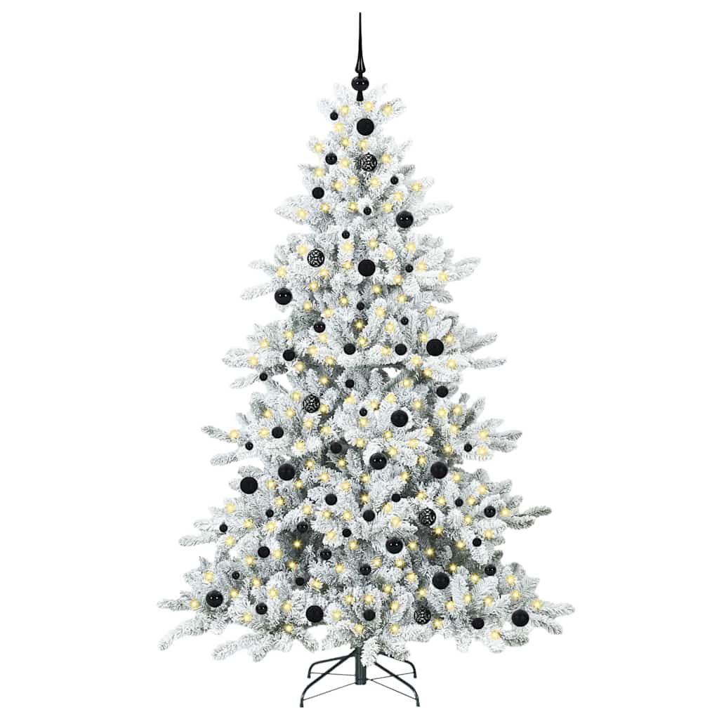 Künstlicher klappbarer Weihnachtsbaum Weiß 210 cm PVC und Stahl