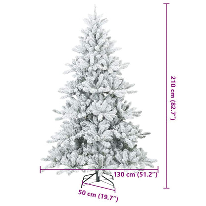 Künstlicher klappbarer Weihnachtsbaum Weiß 210 cm PVC und Stahl