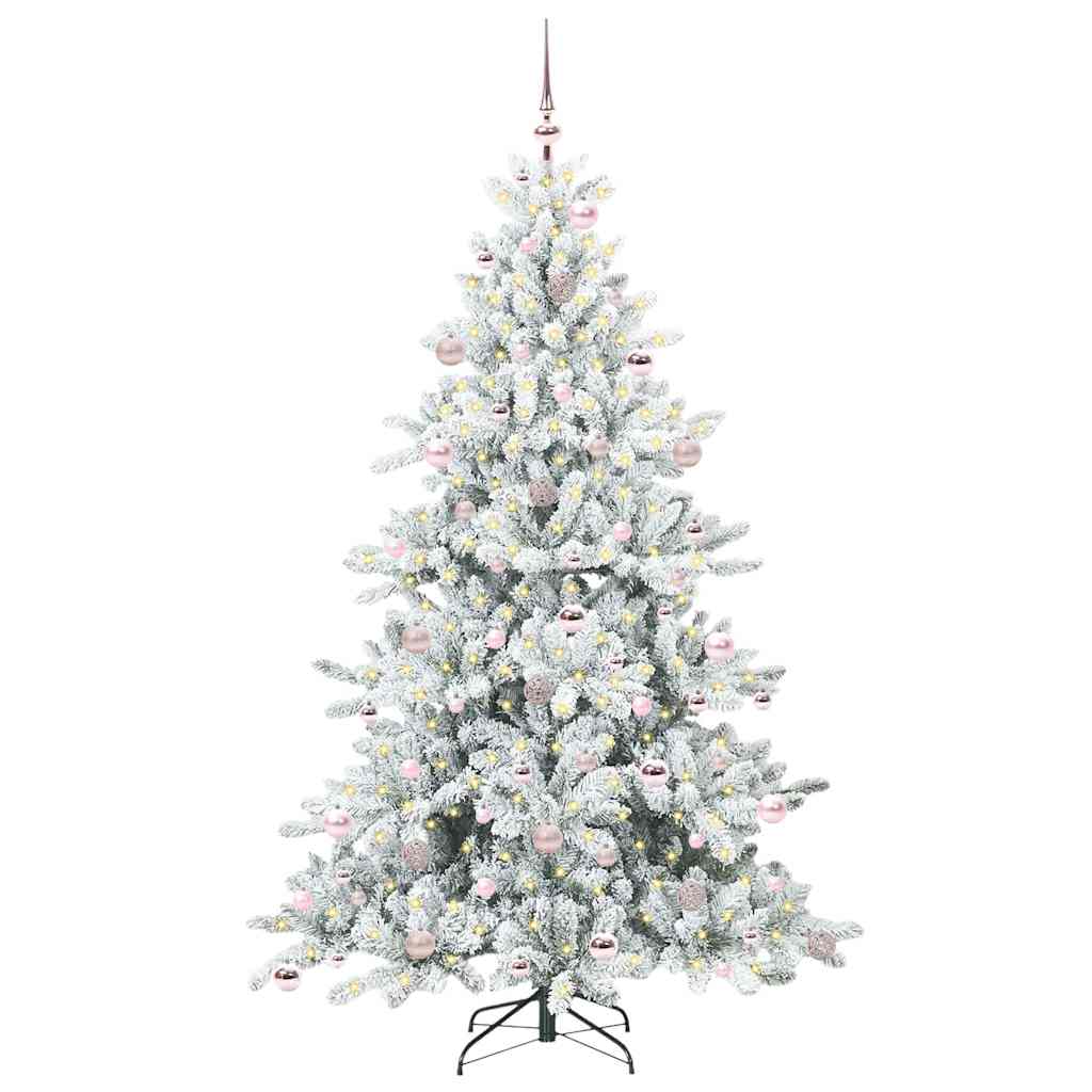 Künstlicher klappbarer Weihnachtsbaum Weiß 210 cm PVC und Stahl