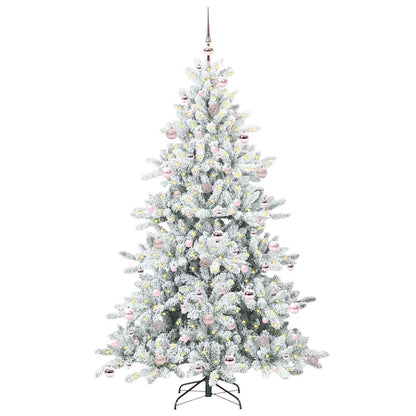 Künstlicher klappbarer Weihnachtsbaum Weiß 210 cm PVC und Stahl
