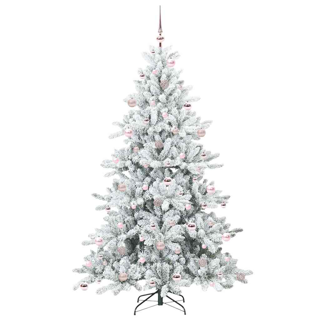 Künstlicher klappbarer Weihnachtsbaum Weiß 210 cm PVC und Stahl