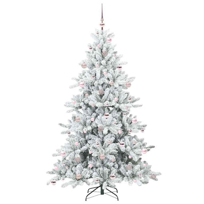 Künstlicher klappbarer Weihnachtsbaum Weiß 210 cm PVC und Stahl