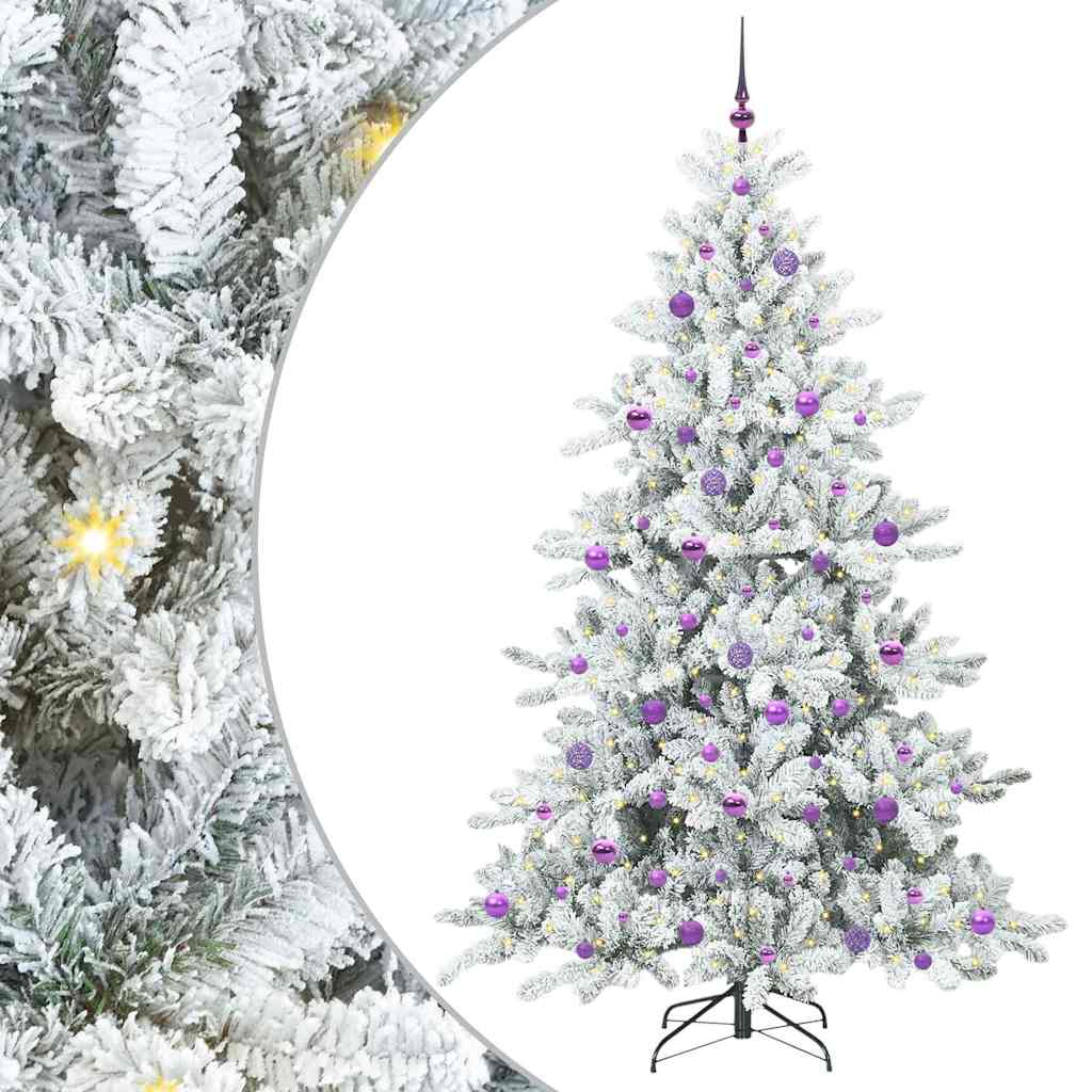 Künstlicher klappbarer Weihnachtsbaum Weiß 210 cm PVC und Stahl