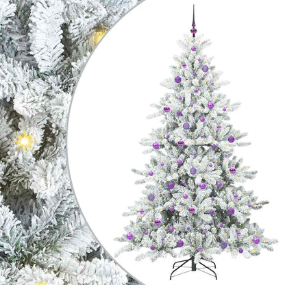 Künstlicher klappbarer Weihnachtsbaum Weiß 210 cm PVC und Stahl