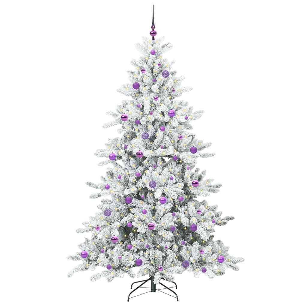 Künstlicher klappbarer Weihnachtsbaum Weiß 210 cm PVC und Stahl