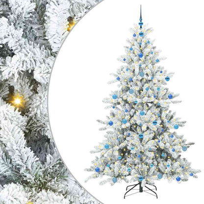 Künstlicher klappbarer Weihnachtsbaum Weiß 210 cm PVC und Stahl