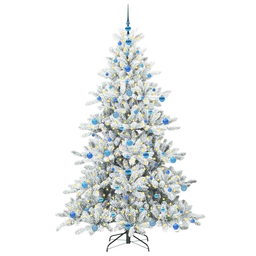 Künstlicher klappbarer Weihnachtsbaum Weiß 210 cm PVC und Stahl