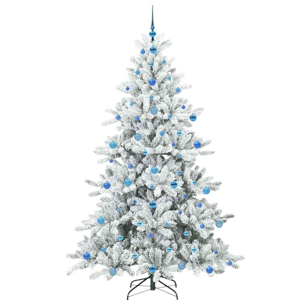 Künstlicher klappbarer Weihnachtsbaum Weiß 210 cm PVC und Stahl