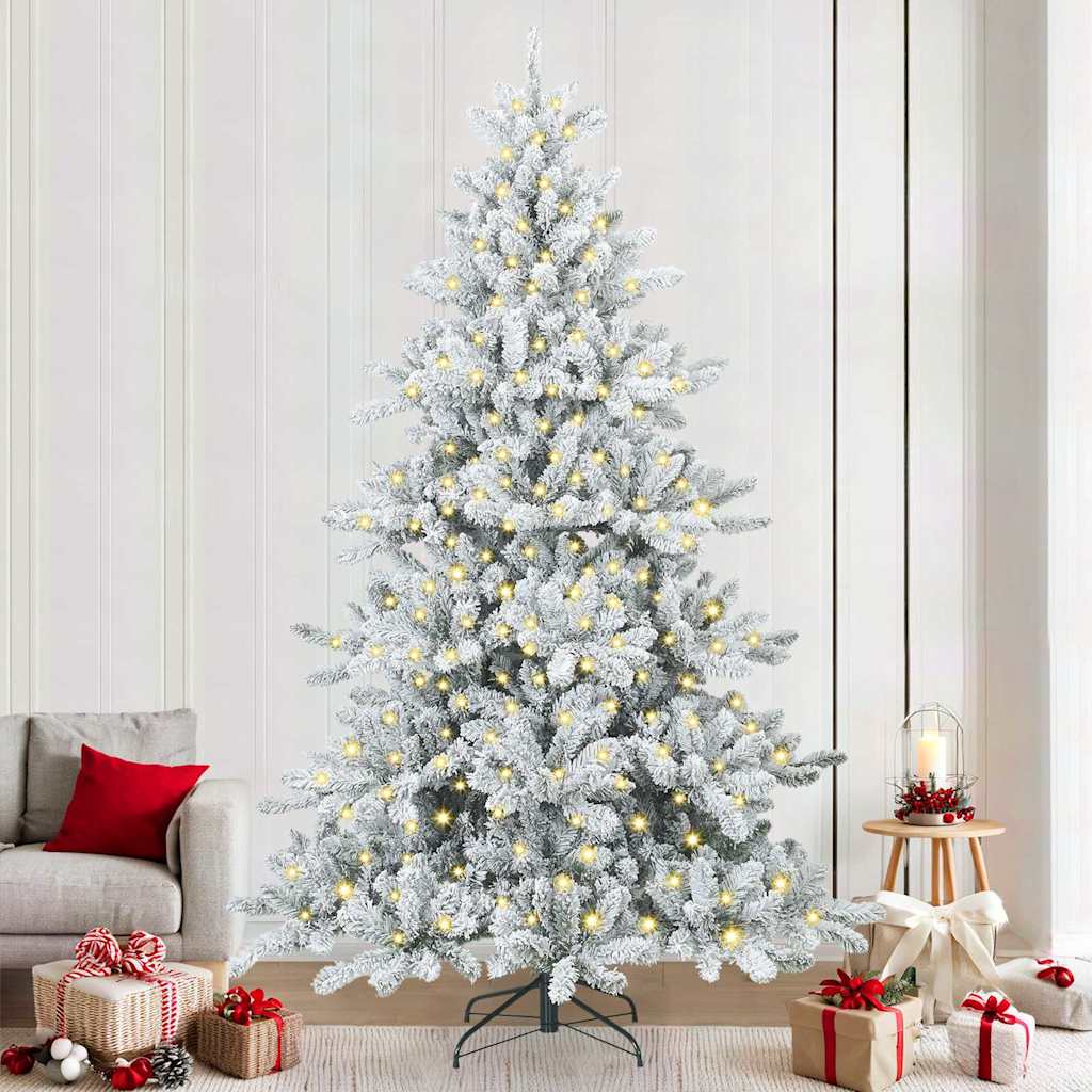 Künstlicher klappbarer Weihnachtsbaum Weiß 240 cm PVC und Stahl