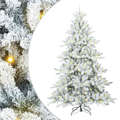 Künstlicher klappbarer Weihnachtsbaum Weiß 240 cm PVC und Stahl