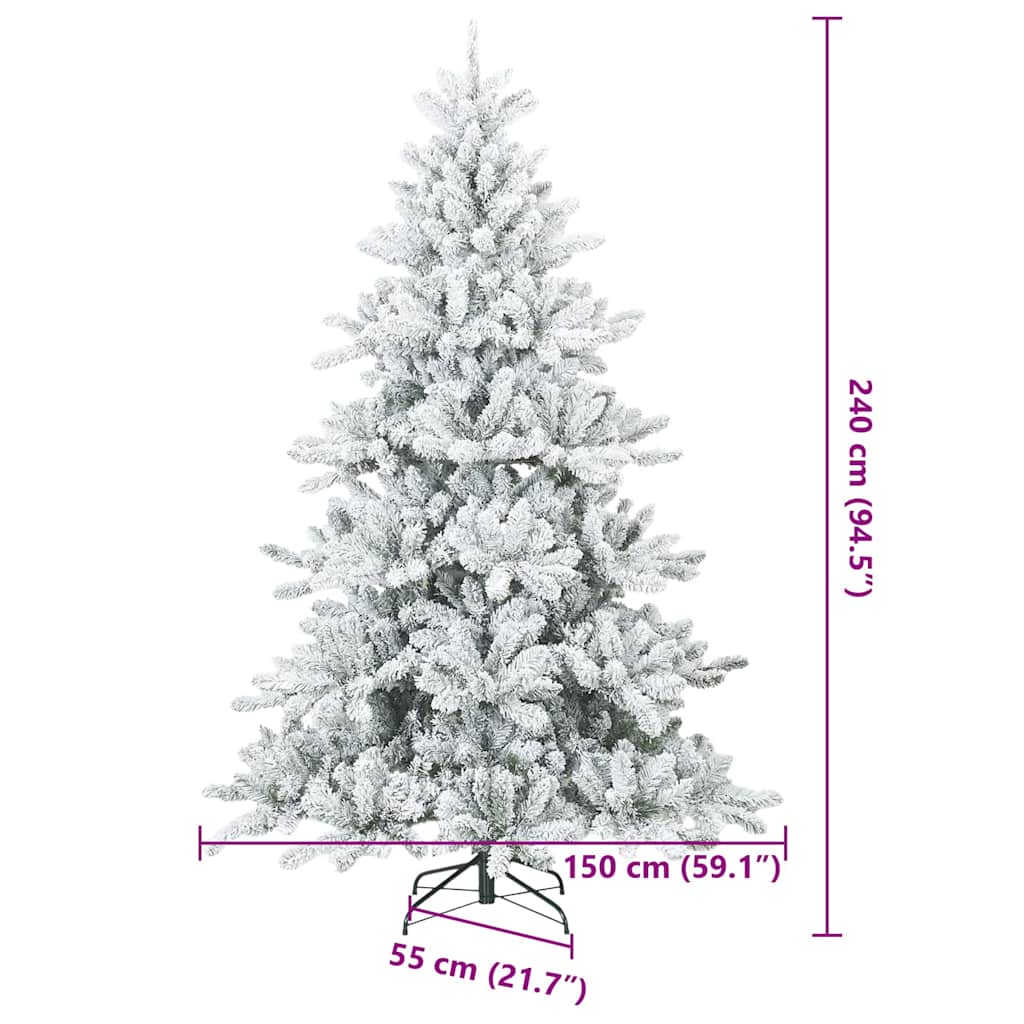 Künstlicher klappbarer Weihnachtsbaum Weiß 240 cm PVC und Stahl