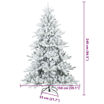 Künstlicher klappbarer Weihnachtsbaum Weiß 240 cm PVC und Stahl