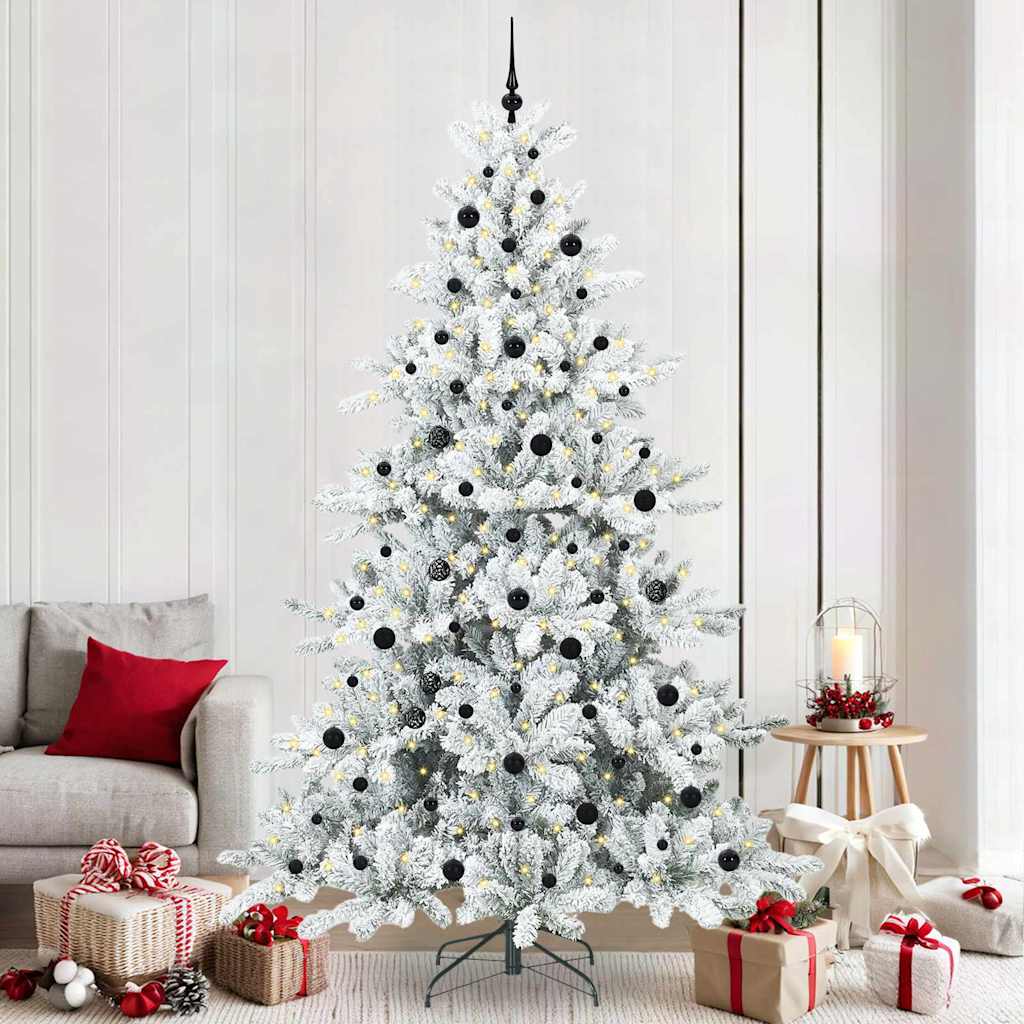 Künstlicher klappbarer Weihnachtsbaum Weiß 240 cm PVC und Stahl