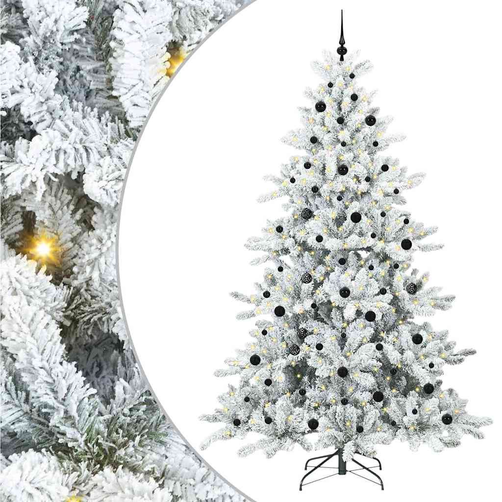 Künstlicher klappbarer Weihnachtsbaum Weiß 240 cm PVC und Stahl