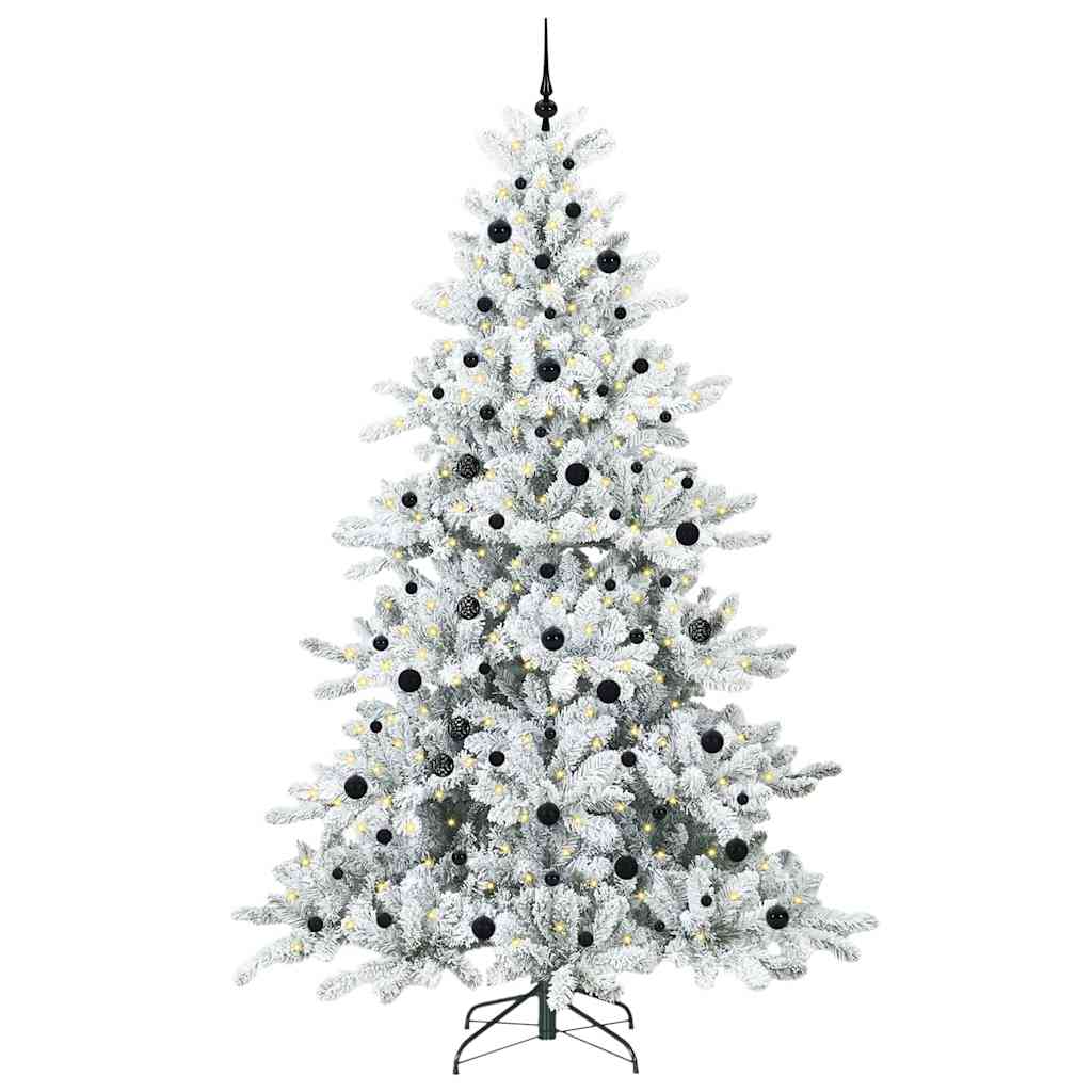 Künstlicher klappbarer Weihnachtsbaum Weiß 240 cm PVC und Stahl