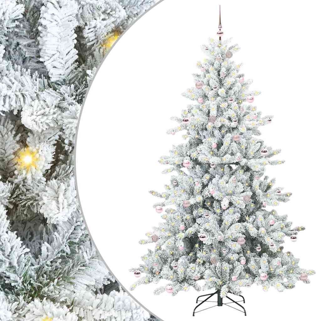 Künstlicher klappbarer Weihnachtsbaum Weiß 240 cm PVC und Stahl