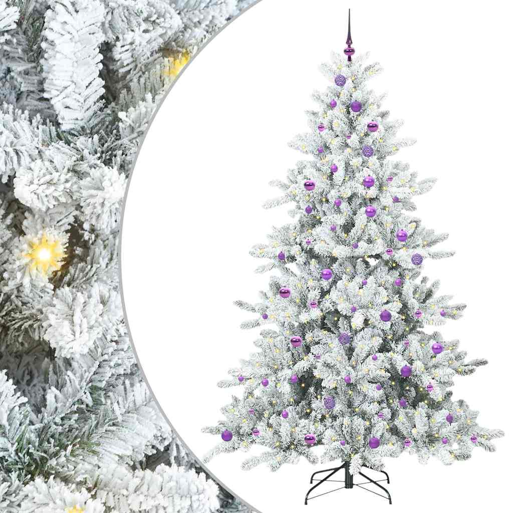 Künstlicher klappbarer Weihnachtsbaum Weiß 240 cm PVC und Stahl