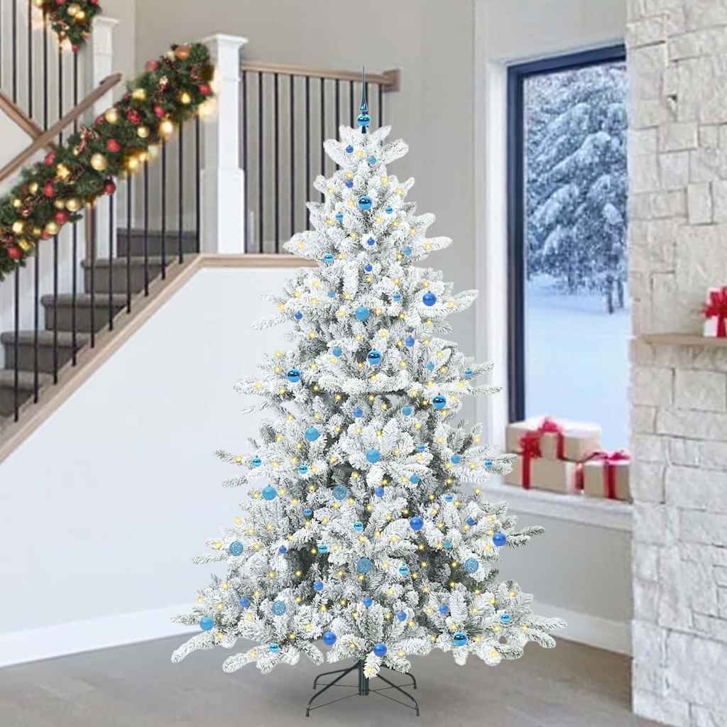 Künstlicher klappbarer Weihnachtsbaum Weiß 240 cm PVC und Stahl
