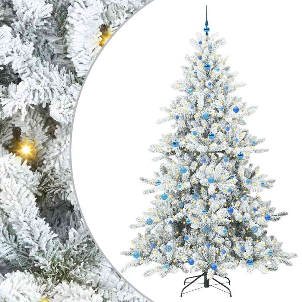 Künstlicher klappbarer Weihnachtsbaum Weiß 240 cm PVC und Stahl