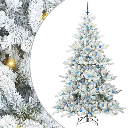 Künstlicher klappbarer Weihnachtsbaum Weiß 240 cm PVC und Stahl
