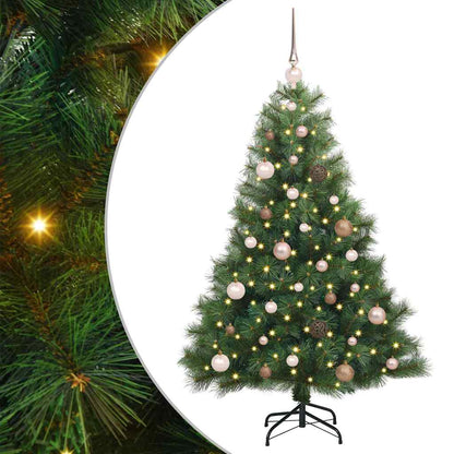 Künstlicher Weihnachtsbaum mit 150 LEDs Grün 150 cm PE und PVC