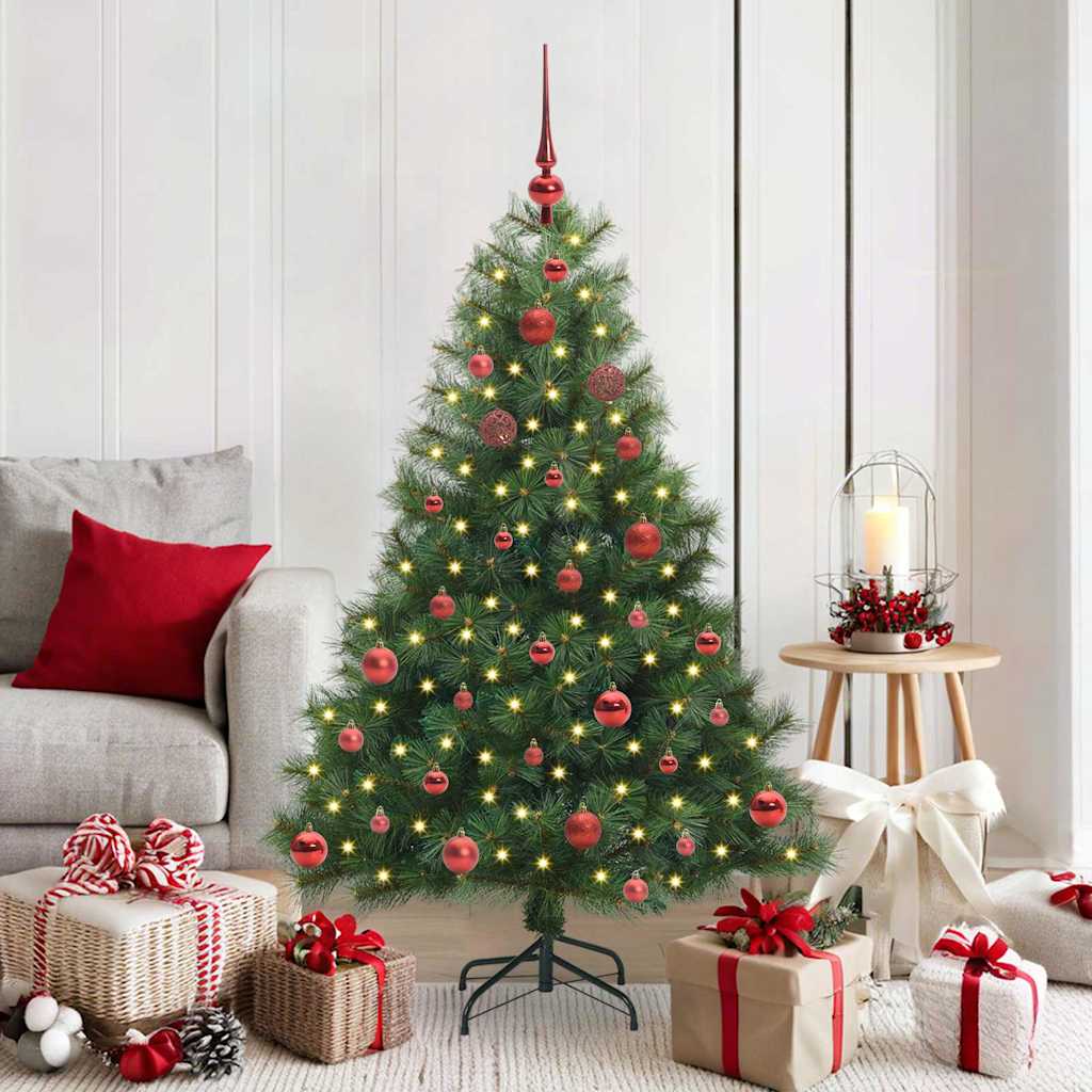 Künstlicher Weihnachtsbaum mit 150 LEDs Grün 150 cm PE und PVC