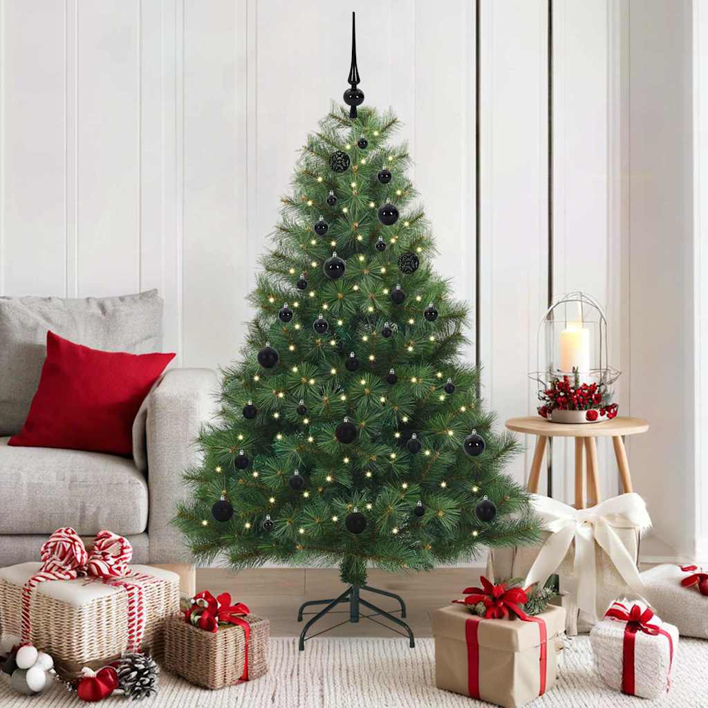 Künstlicher Weihnachtsbaum mit 150 LEDs Grün 150 cm PE und PVC