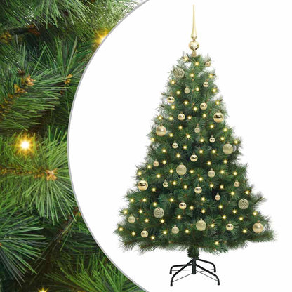 Künstlicher Weihnachtsbaum mit 150 LEDs Grün 150 cm PE und PVC