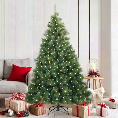 Künstlicher Weihnachtsbaum mit 300 LEDs Grün 180 cm PE und PVC