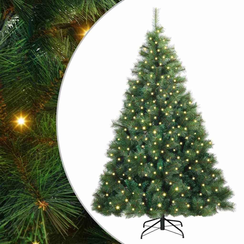 Künstlicher Weihnachtsbaum mit 300 LEDs Grün 180 cm PE und PVC