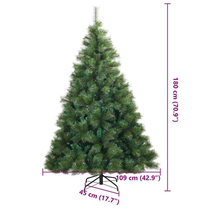 Künstlicher Weihnachtsbaum mit 300 LEDs Grün 180 cm PE und PVC