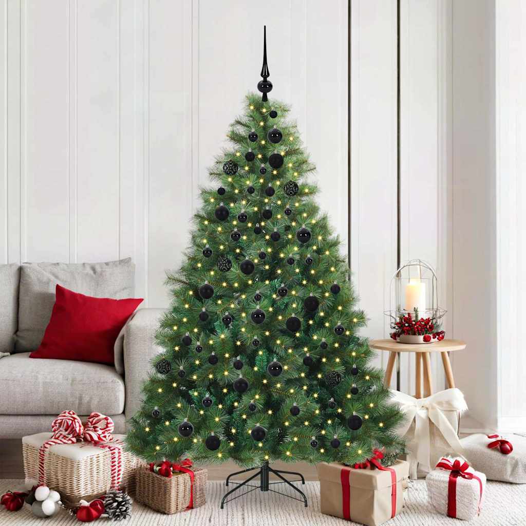 Künstlicher Weihnachtsbaum mit 300 LEDs Grün 180 cm PE und PVC