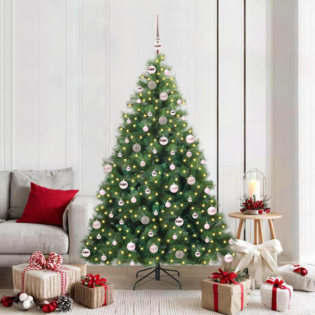 Künstlicher Weihnachtsbaum mit 300 LEDs Grün 180 cm PE und PVC
