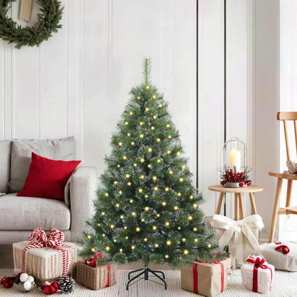Künstlicher Weihnachtsbaum mit 150 LEDs Grün 120 cm PE und PVC
