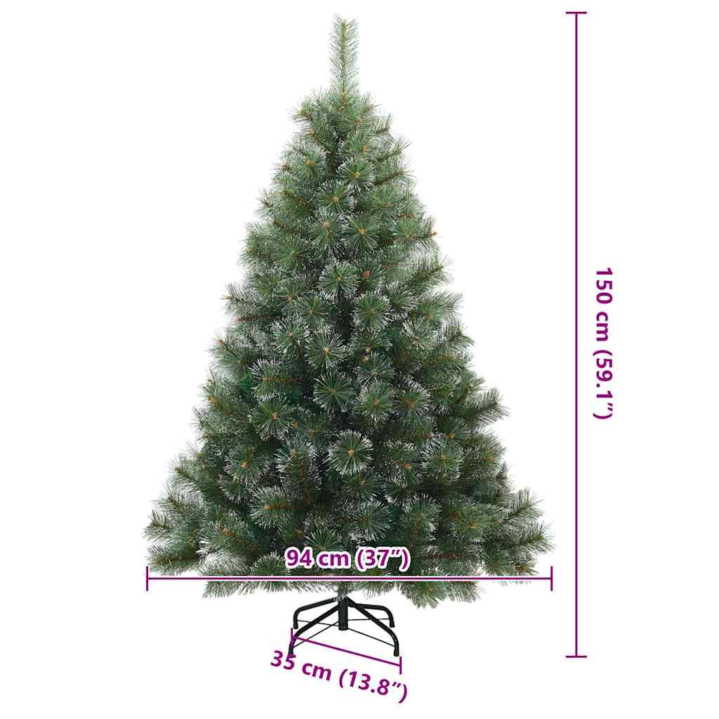 Künstlicher Weihnachtsbaum mit 150 LEDs Grün 150 cm PE und PVC