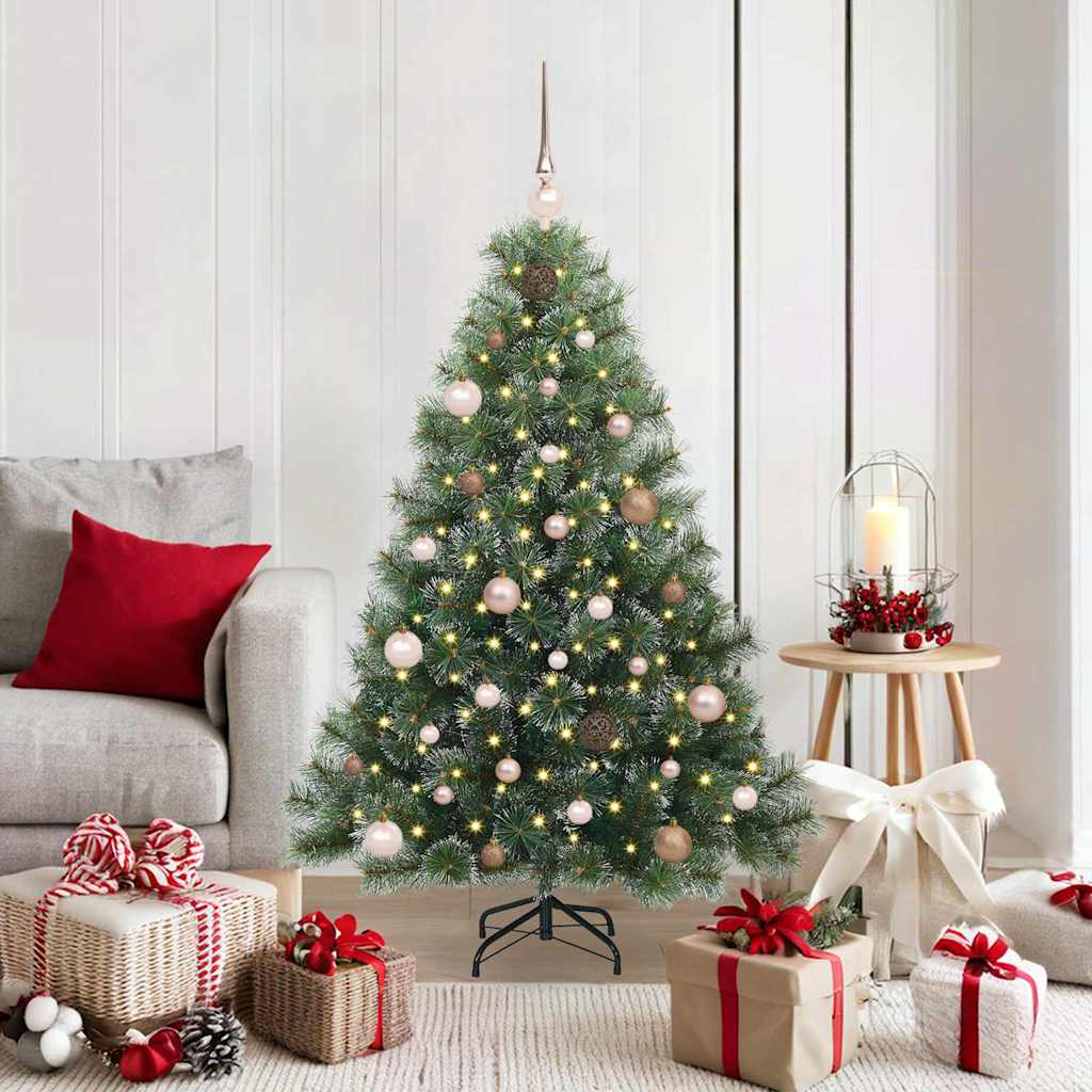 Künstlicher Weihnachtsbaum mit 150 LEDs Grün 150 cm PE und PVC