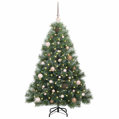 Künstlicher Weihnachtsbaum mit 150 LEDs Grün 150 cm PE und PVC