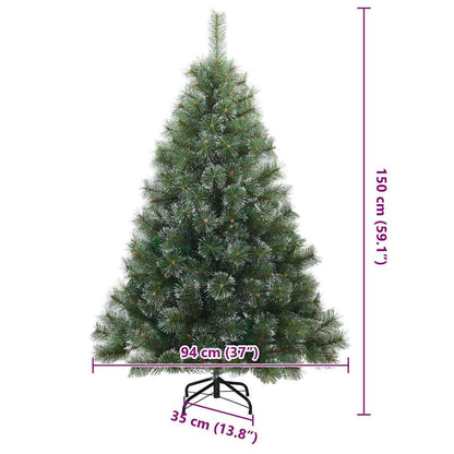 Künstlicher Weihnachtsbaum mit 150 LEDs Grün 150 cm PE und PVC
