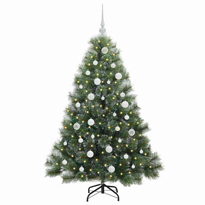 Künstlicher Weihnachtsbaum mit 150 LEDs Grün 150 cm PE und PVC