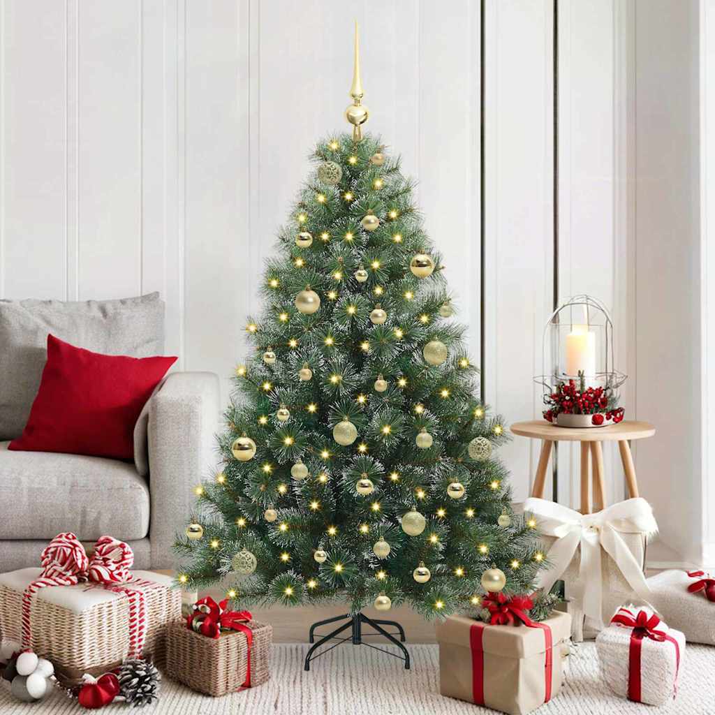 Künstlicher Weihnachtsbaum mit 150 LEDs Grün 150 cm PE und PVC