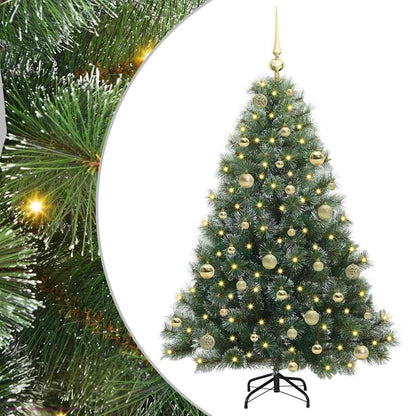 Künstlicher Weihnachtsbaum mit 150 LEDs Grün 150 cm PE und PVC