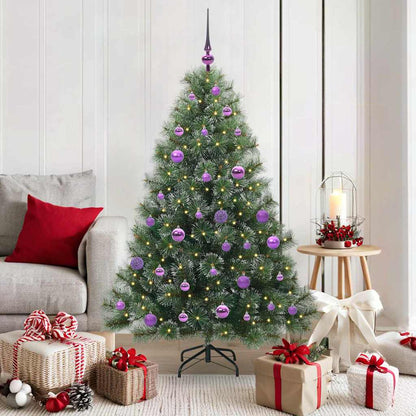 Künstlicher Weihnachtsbaum mit 150 LEDs Grün 150 cm PE und PVC
