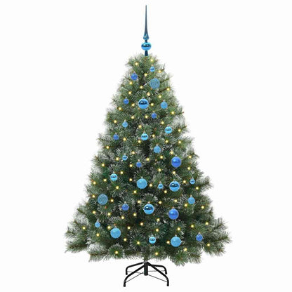 Künstlicher Weihnachtsbaum mit 150 LEDs Grün 150 cm PE und PVC