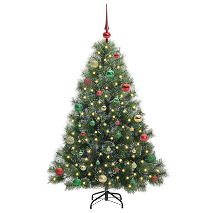 Künstlicher Weihnachtsbaum mit 150 LEDs Grün 150 cm PE und PVC