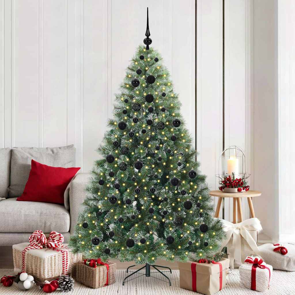 Künstlicher Weihnachtsbaum mit 300 LEDs Grün 180 cm PE und PVC