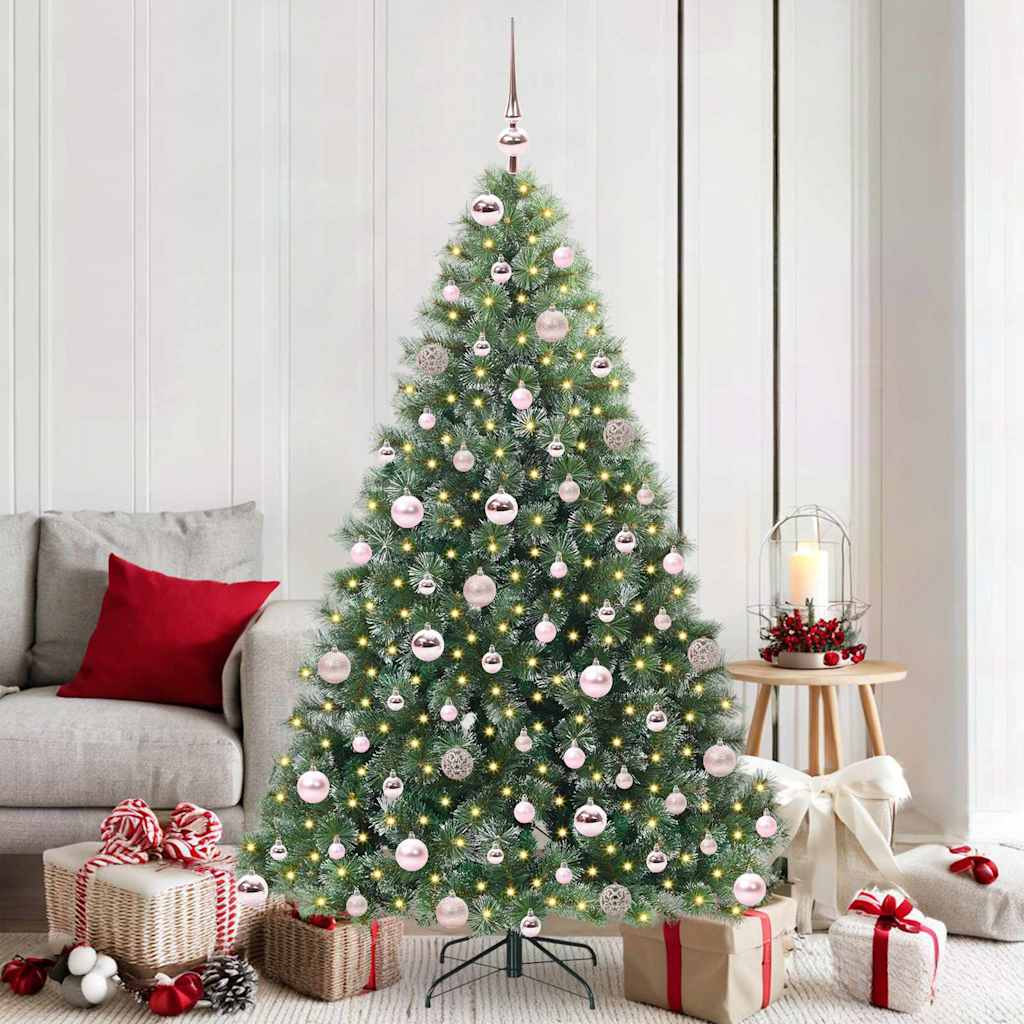 Künstlicher Weihnachtsbaum mit 300 LEDs Grün 180 cm PE und PVC