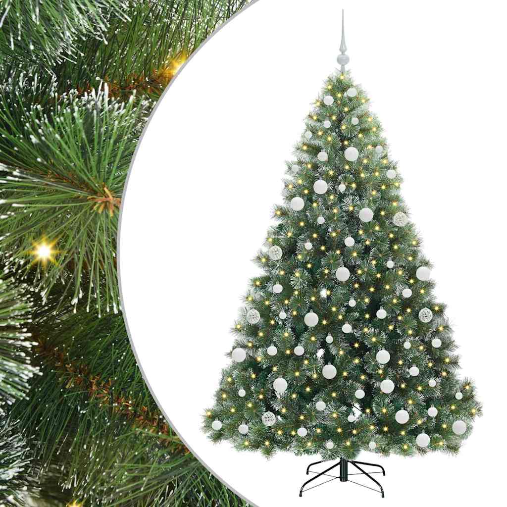 Künstlicher Weihnachtsbaum mit 300 LEDs Grün 180 cm PE und PVC