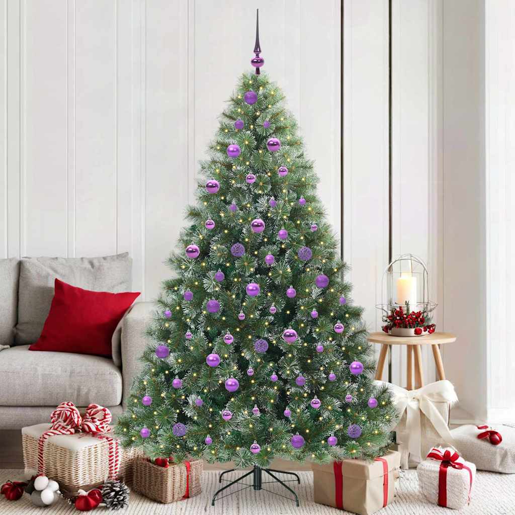 Künstlicher Weihnachtsbaum mit 300 LEDs Grün 180 cm PE und PVC